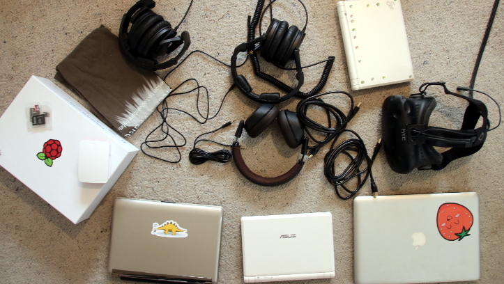 A photo of some of the equipment I had planned or attempted to use for PAX, but was not able to.
