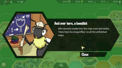 A screenshot of the 'And over here, a beesilisk' vignette.