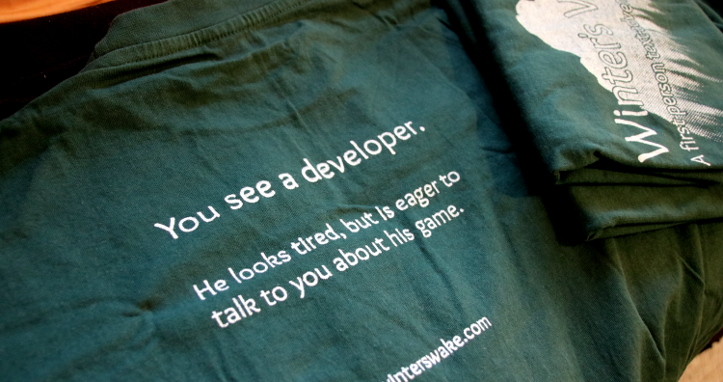 The front and back of my developer t-shirt.
