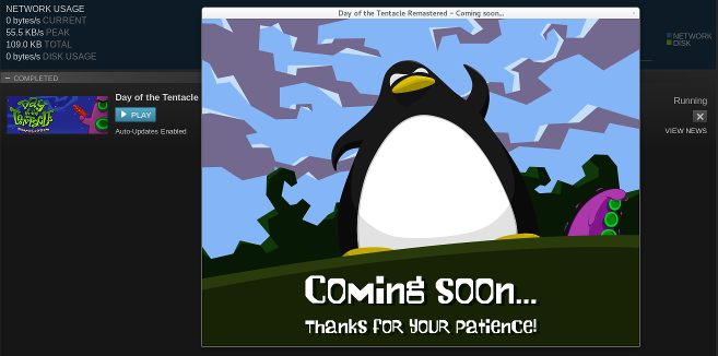 A screenshot of the "coming soon" app.